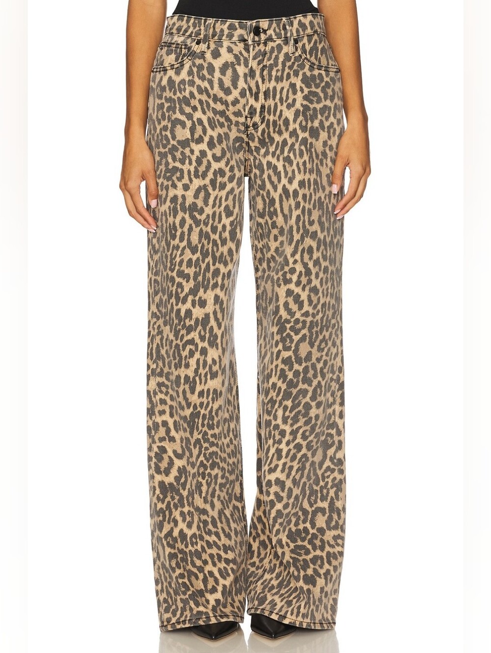 NWT Good American Leopard Print Good Standard Ease Jeans